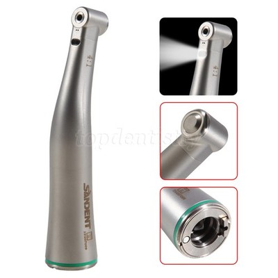 Dental LED Fiber Optic 4:1 Winkelstück Handstück Grün mit Licht Inneres Wasser