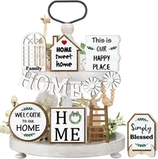 Chunful 13 Pcs Farmhouse Tiered Tray Decor Wedding Home Decoration... 