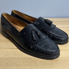 G.H. Bass Co. Black Leather Weejuns Kiltie Dual Tassel Classic Slip On Loafers