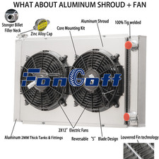 3 Rows Aluminum Radiator Shroud Fan For Chevy Sbc 350 Double Pass 31x19