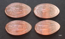 TN65cp - Towing Museum Chattanooga Tennessee - 4 elongated pennies COPPER 