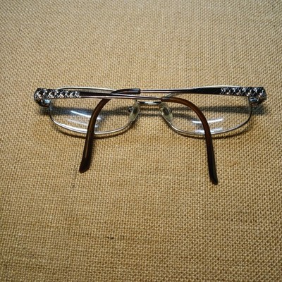 Stunning Joan Collins Eyeglasses Brown Frames Rhinestone 53-17-140