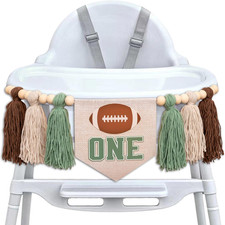 First Birthday High Chair Banner - Football Theme Yarn Tassel Decorations,First