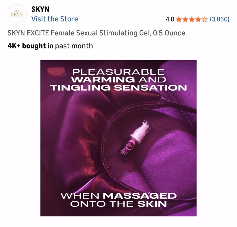 SKYN EXCITE Female Sexual Stimulating Gel, 0.5 Ounce. Authorized Distributor. - Image 2 of 4