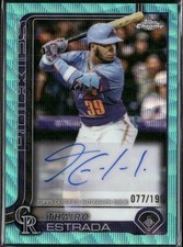 2025 Topps Chrome Update Auto Aqua Wave Refractor /199 Thairo Estrada #AC-TE