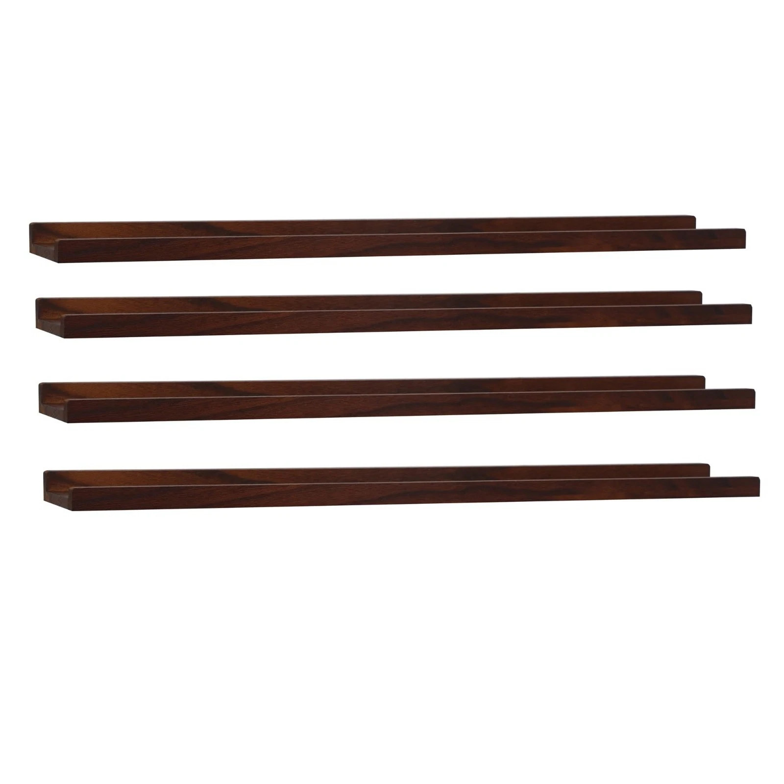 36" Long Floating Shelves Set of 4 Wood Picture Ledge for Wall Dark Walnut Rusti