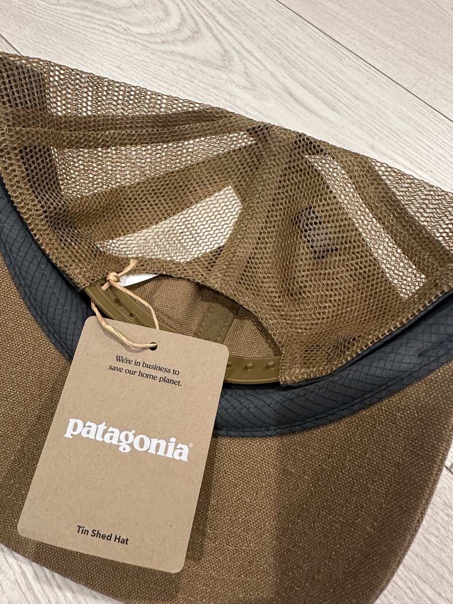 Men's New Patagonia Hat Tin Shed Work Trucker Hat Cap Brown