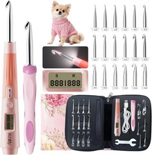 Light up Crochet Hooks Set with Digital Counter,18 Size Counting Crochet Hook wi