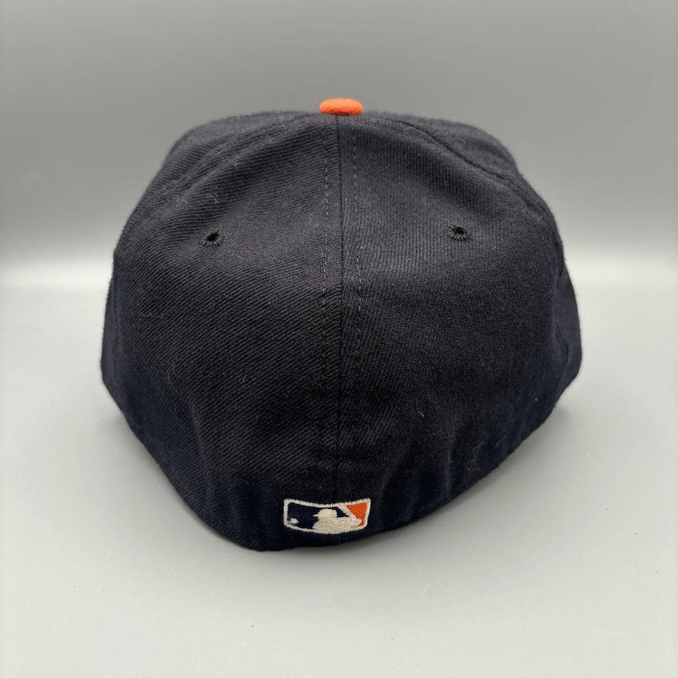 VINTAGE Detroit Tigers Hat Cap Fitted 7 1/8 Blue New Era MLB Baseball Wool USA - Image 3 of 4