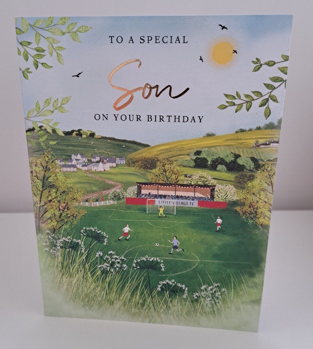 Son Birthday Card. Football Themed. 19x13cm