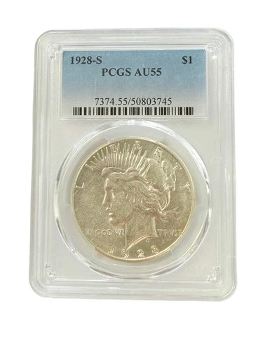 1928-S Peace Silver Dollar PCGS AU55