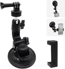 Car Suction Cup Mount with Phone Holder Action Camera Windshield Window Mount, C