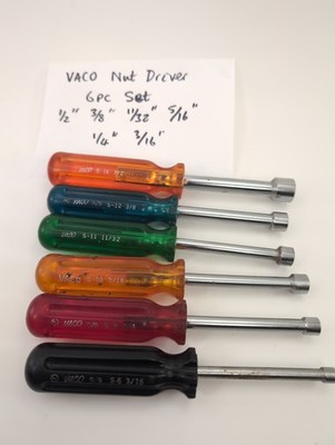 Set of 6 Vaco Nut Drivers Made in USA