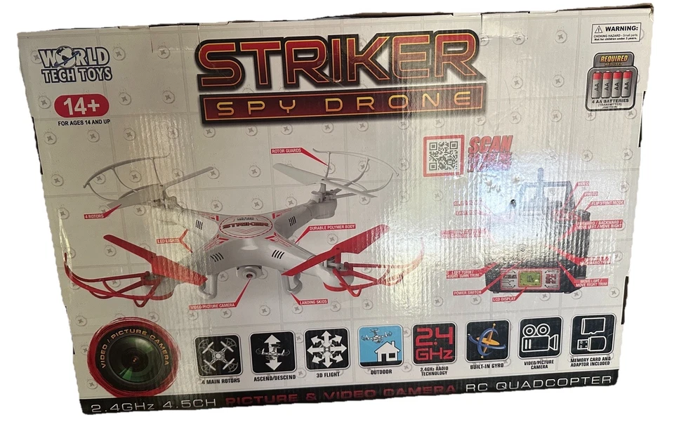 World Tech Toys Striker 2.4GHZ 4.5CH Rc Spy Drone 2.40 Ghz Battery Powered New  - Image 4 of 4