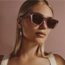QUAY Australia Sunglasses Call The Shots Plum Peony Frame / Brown Lens Modern