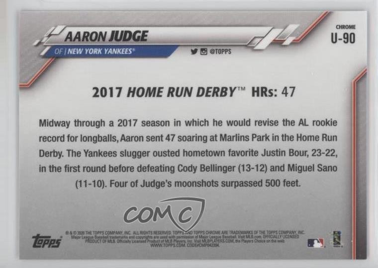 2020 Topps Chrome Update Target Home Run Derby Aaron Judge #U-90 2qw | eBay