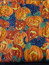 3 Yds Pumpkin Patch  Black Cats Fabric Joan Messmore Cranston Print Works