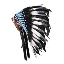 Indian Inspired Feather Headdress American Chief Indian Native Hat for Show