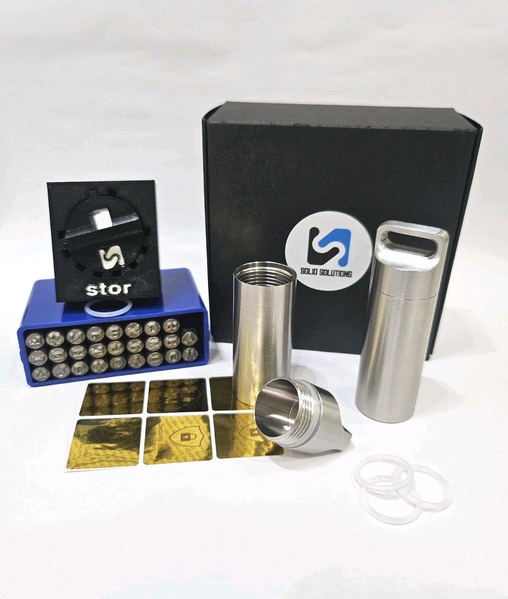 *Double* Stainless Steel Bitcoin/Crypto Seed Phrase Storage:Cold Wallet  Recovery