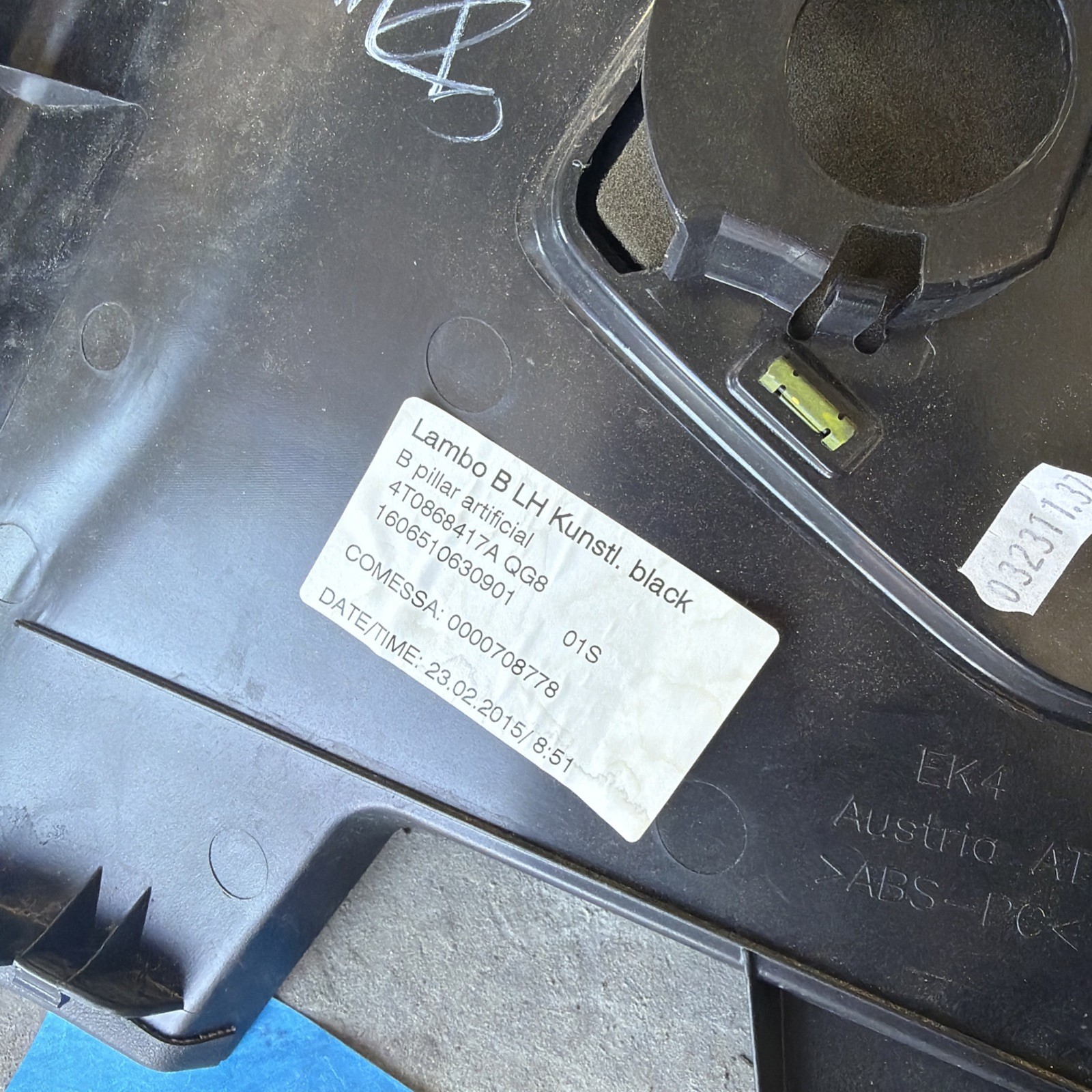 LAMBORGHINI HURACAN LP610 DRIVER LEFT SIDE INTERIOR B-PILLAR 4T0868417A OEM GOOD