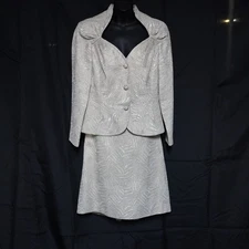 VTG Victor Costa  Women's Suit 12 Lurex Brocade Metallic Evening Wear USA