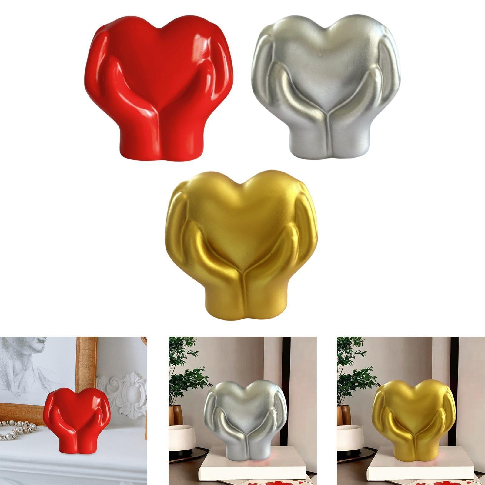 Hand Gesture Heart Statue Love Gesture Sculpture Living Room Gift Desk Figure