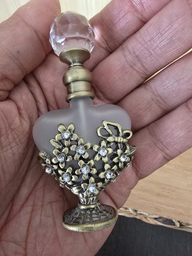 Set Of 3 Vintage Alice Aliya Refillable Perfume Bottle Embrossed Decor Screw Cap - Afbeelding 8 van 15