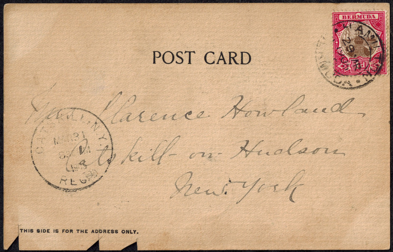 Bermuda 1905 Picture Postcard w/ Dockyard SG 37 1d Brown & Carmine & Receiver