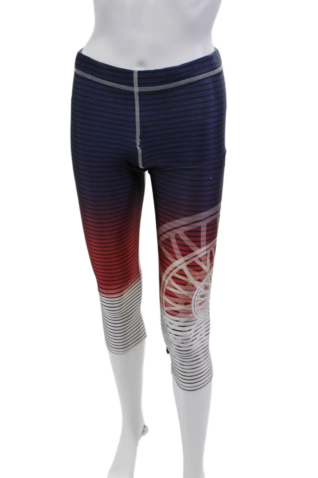 Soul Cycle Mujer Ropa Activa Rayas Recortadas Elásticas Leggings Multicolor Talla S Foto 2 de 4