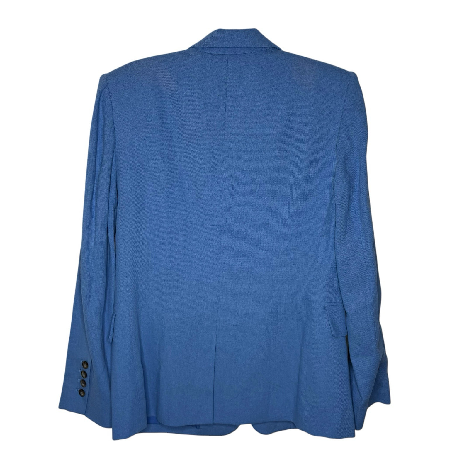 Oak + Fort Women's Cotton Linen Two Button Blazer Pacific Coast Blue Small