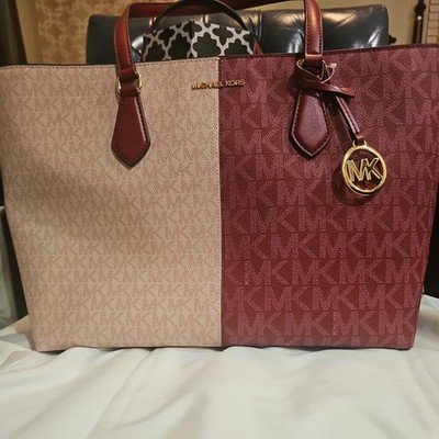 Authentic Michael Kors Kimberly Crossbody Bag Vanilla Logo Powder Blush Pink New