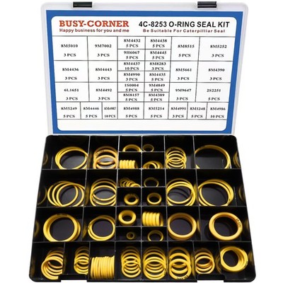 BUSY-CORNER 4C-8253 Seal O-Ring Kit, Silicone 90, Hydraulic Hose Black Box 