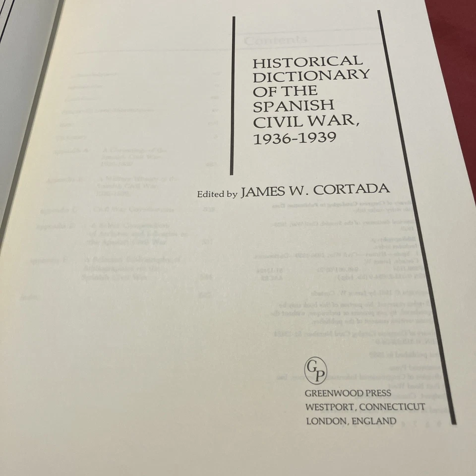 Historical Dictionary of the Spanish Civil War, 1936-1939 (1982, hardcover) - Image 3 of 4