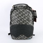 Sprayground 3DSG Thunderclap Shark Leather Bag Backpack Unisex Black Gray Plaid