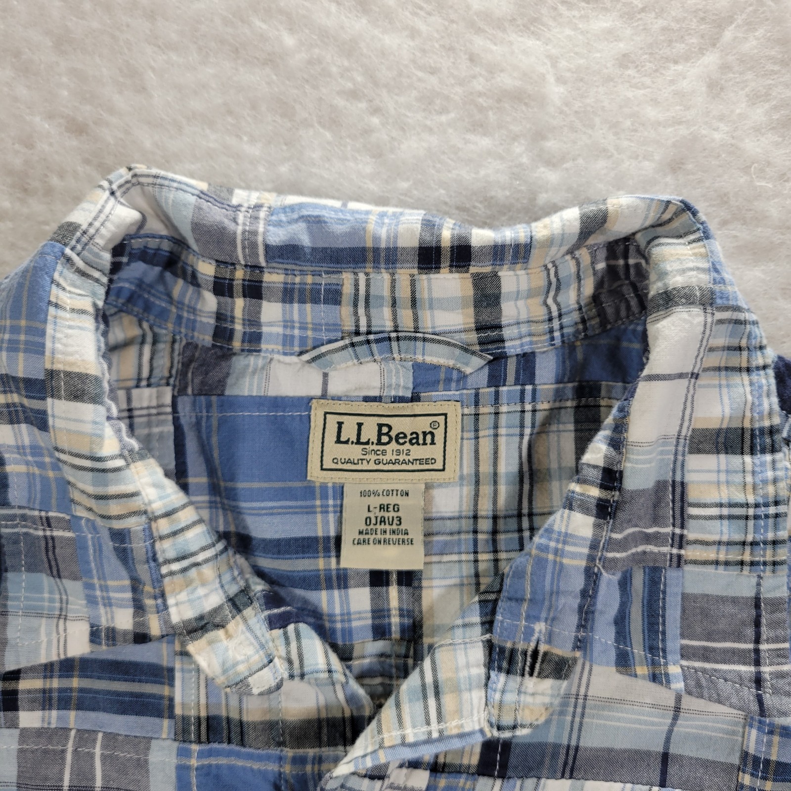 LL Bean Madras Patchwork Shirt  Button Up Preppy … - image 3