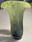 Murano Style Blown Heavy Art Glass Vase Vintage Purple and Green