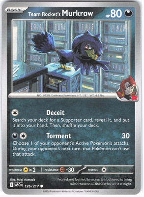 Team Rocket's Murkrow 126/217 Ascended Heroes NM Pokemon TCG