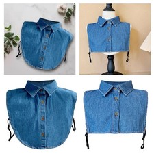 Colletto staccabile a mezza camicia per donna per maglione, abito sportivo