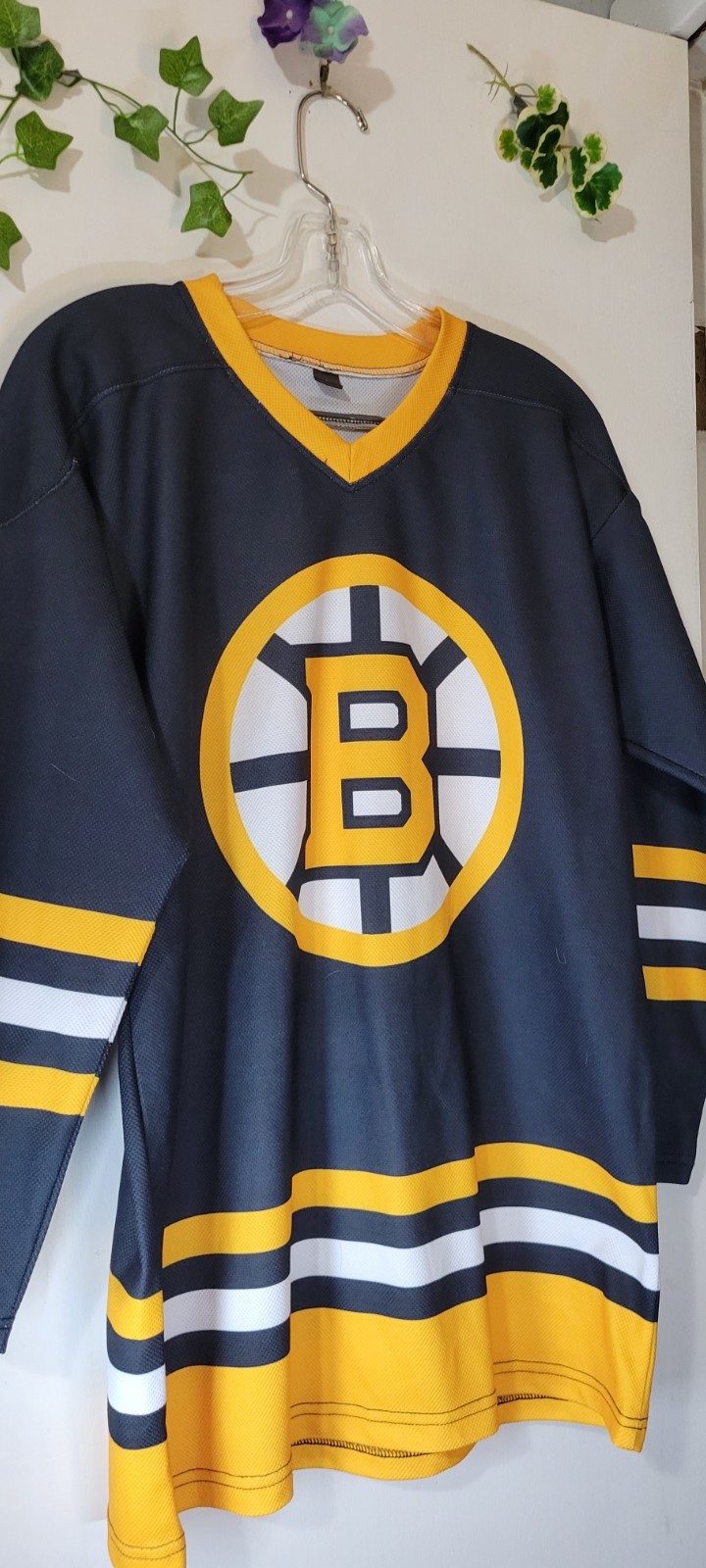 Happy Gilmore #18 Boston Bruins Adult's Large Black Yellow Hockey Logo Jersey