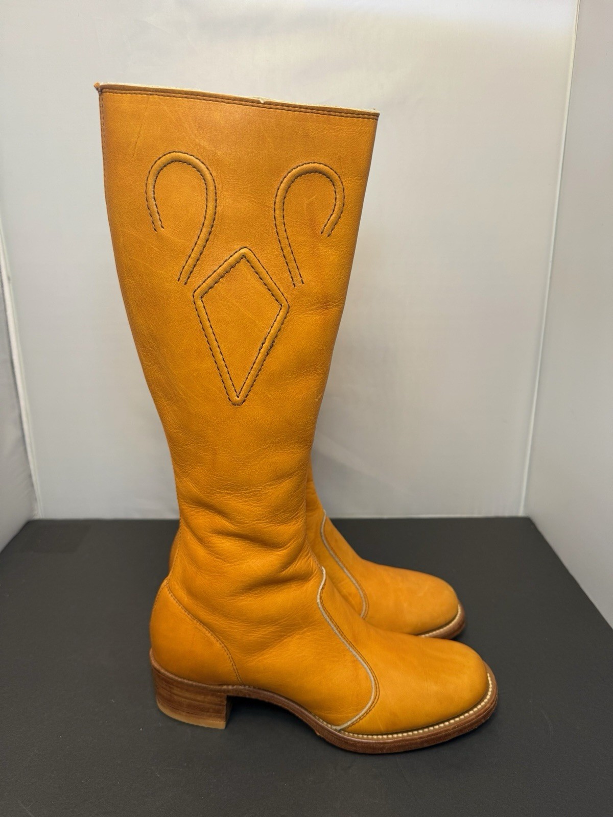 Vintage Frye Campus Boots 1970s Light Tan Size 7B Never Treated Excellent Cond. image 9