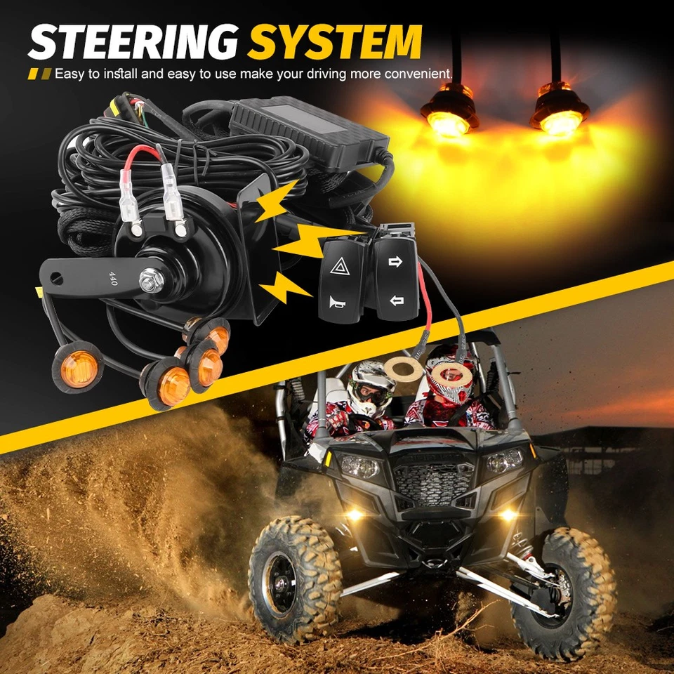 For CFMOTO Uforce 1000 XL 800 600 UTV LED Turn Signals + Horn Rocker Switch Kit - Image 3 of 4