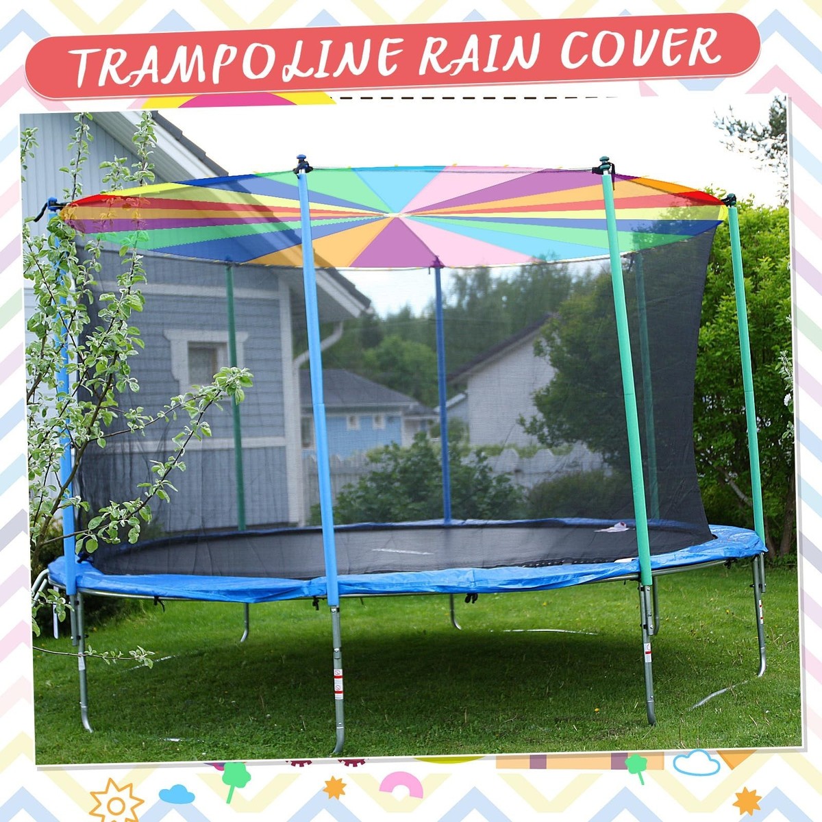 Jeu Parachute, 2 Mètre Parachute de Couleur Tente de Jeu avec 8