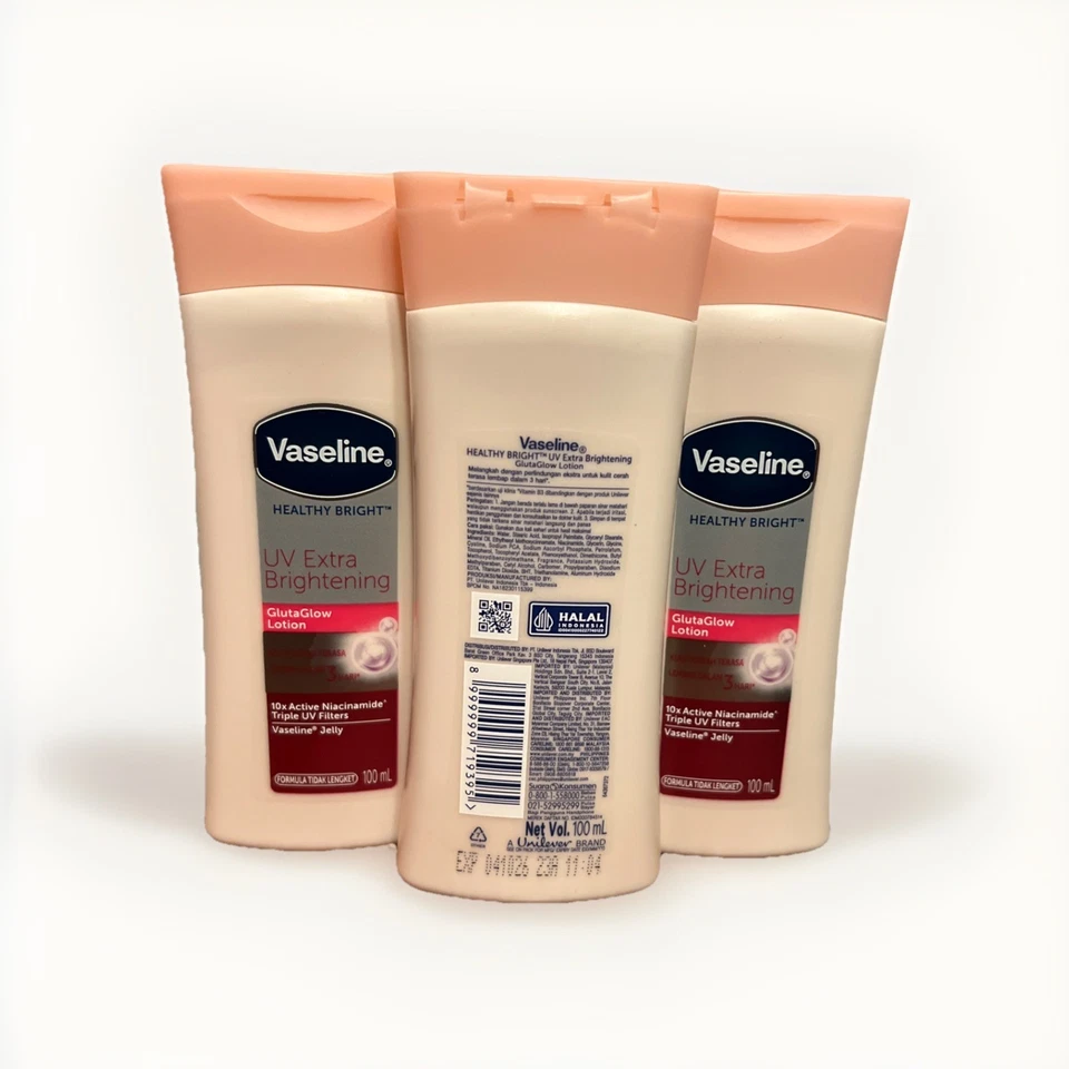 Pack de 3! Loción corporal extra iluminadora UV brillante saludable vaselina 100 ml Foto 2 de 2