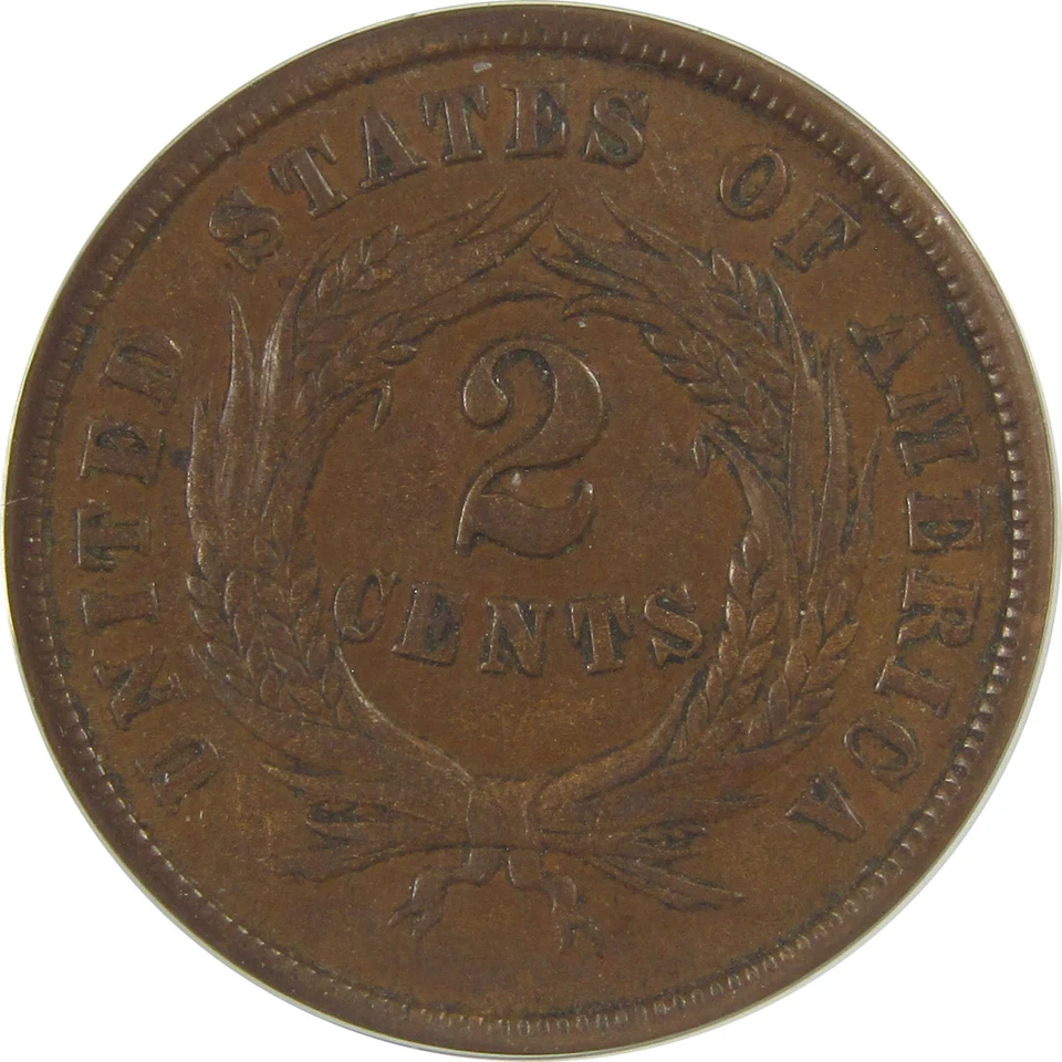 1865 Fancy 5 Two Cent Piece EF 45 ANACS 2c Coin SKU:I20743 - Image 4 of 4