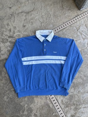 Vintage 70s 80s Kappa Made In USA Collared Sweatshirt Rugby Pullover Size M