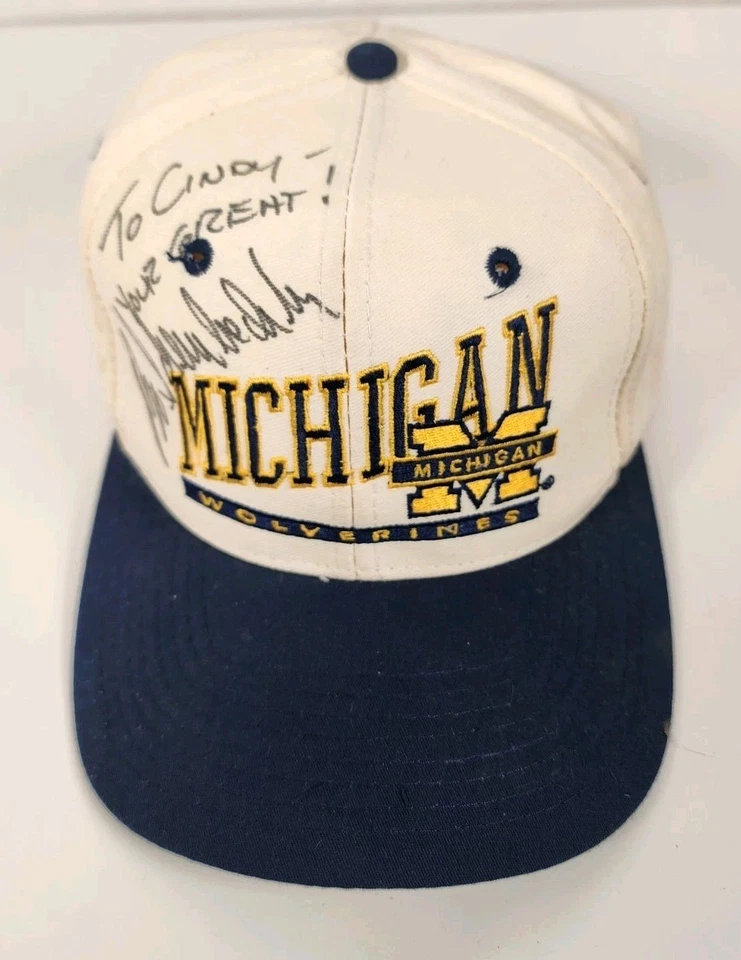 Bo Schembechler Signed Michigan Hat Autographed Wolverines Football Vintage 80s - Image 3 of 4