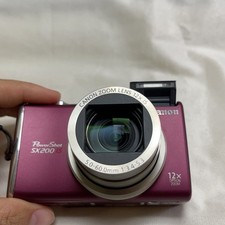 Canon SX200 lS CCD Digital Camera 12.1MP 12x Optical Zoom Red