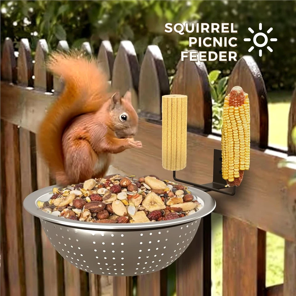 Squirrel Feeders for Outside-Squirrel Feeder with Drainage Holes, Removable Bow - Imagem 2 de 4