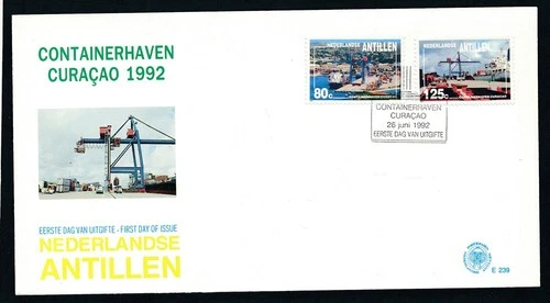D473944 Netherlands Antilles FDC Container Harbour Curacao 1992 E 239