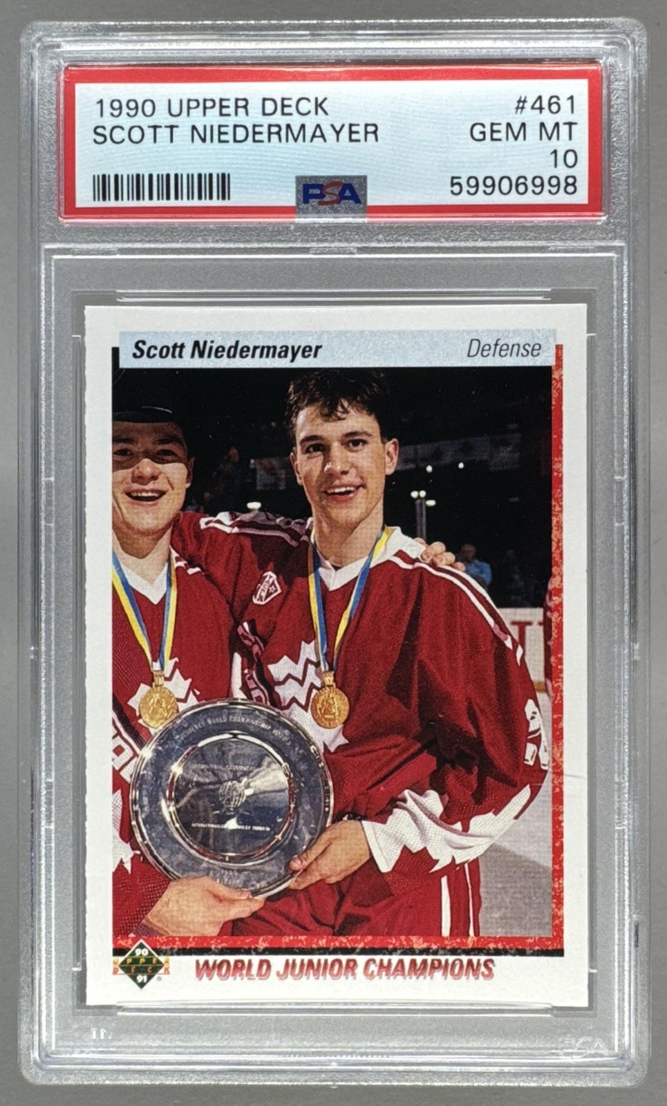 Scott Niedermayer #461 Hockey Cards 1990 Upper Deck trading card — raw and PSA graded price guide